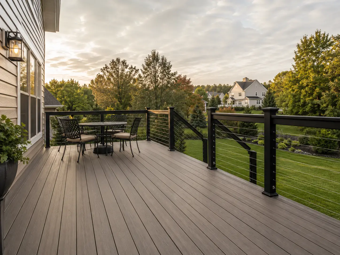 Finished composite deck build in Bucks County, PA