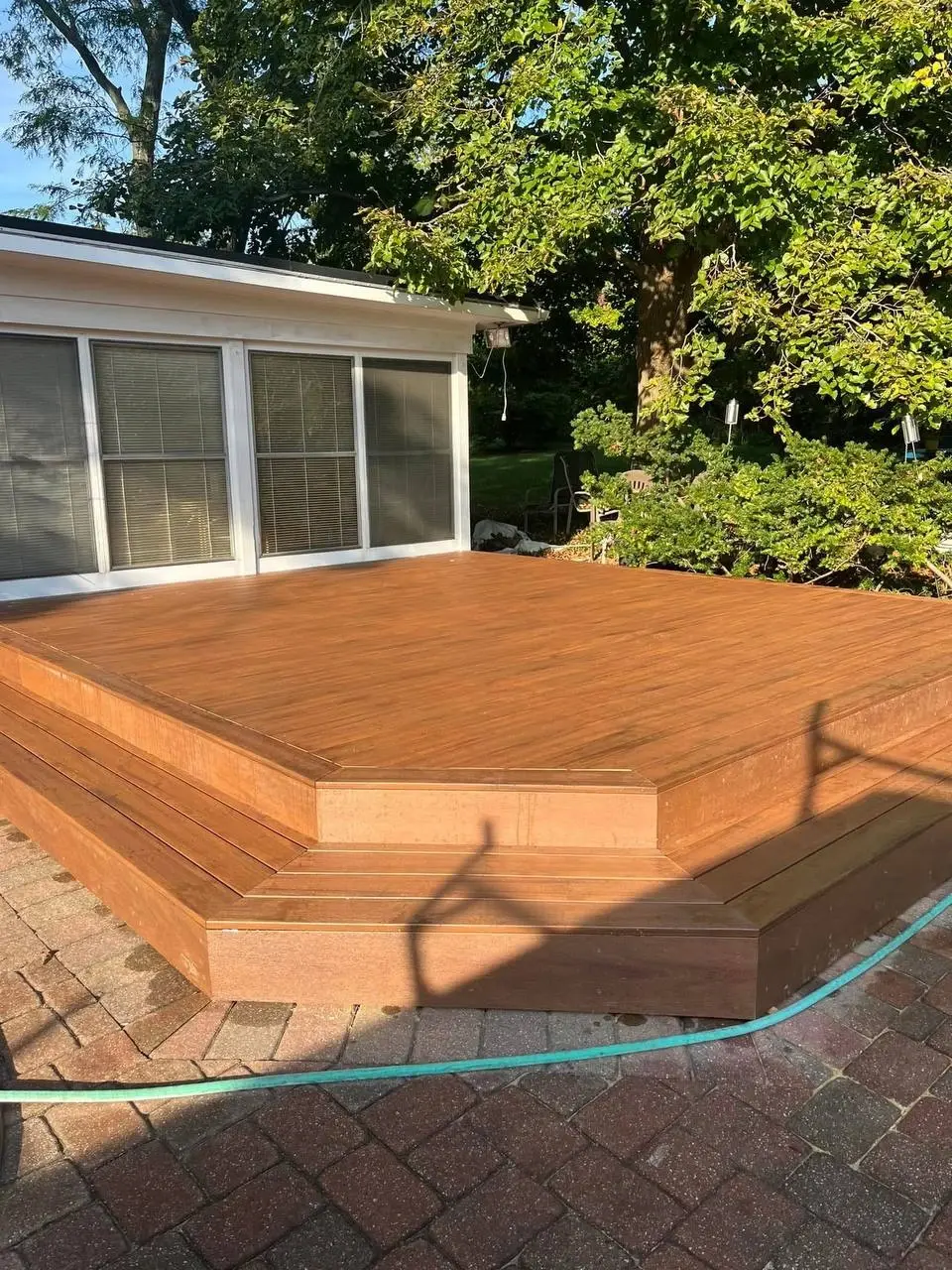 Deck framing and joist structure during construction