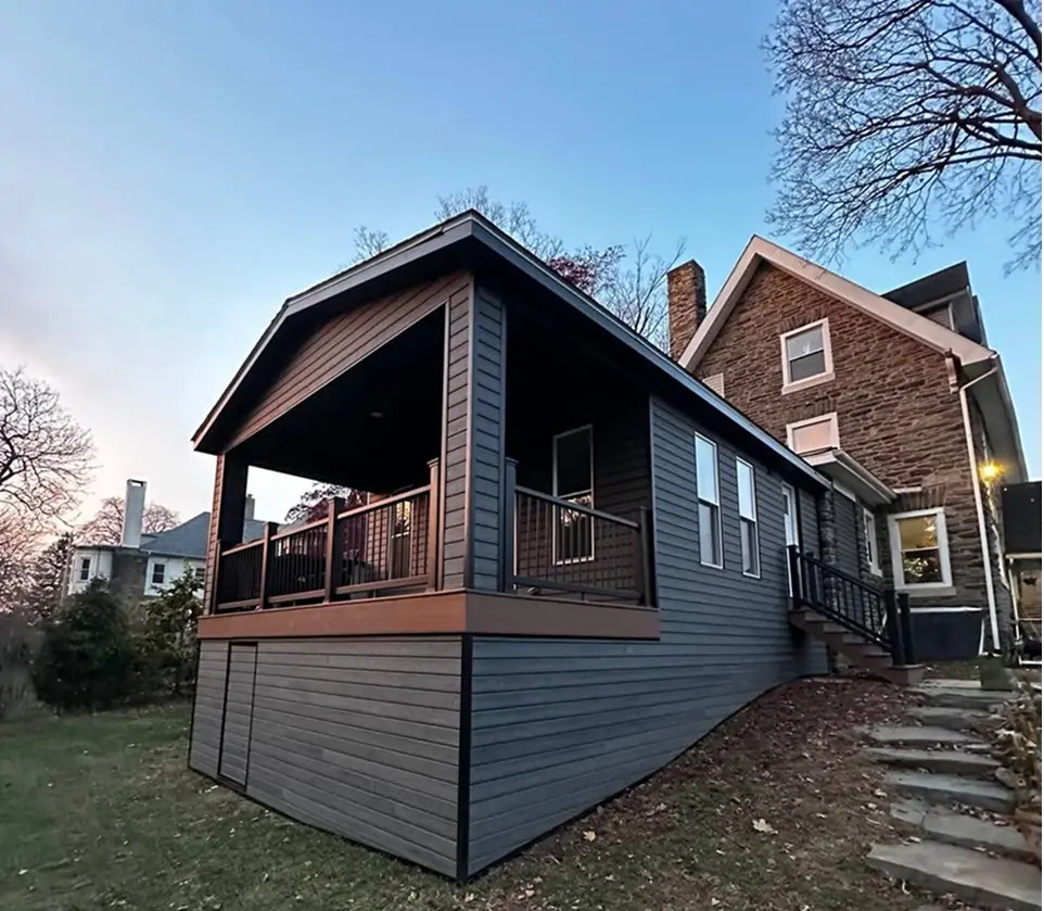 Finished James Hardie fiber-cement siding install in Bucks County, PA
