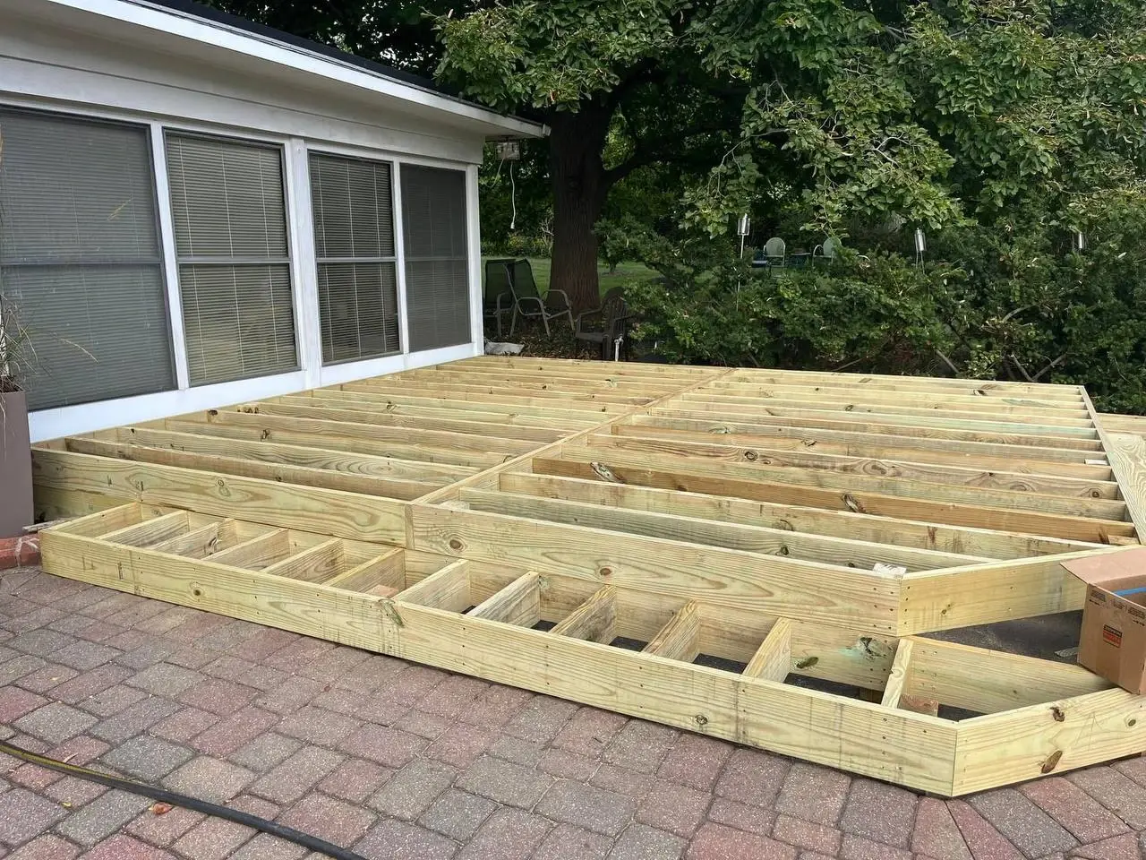Deck framing and joist structure during construction — photo 2