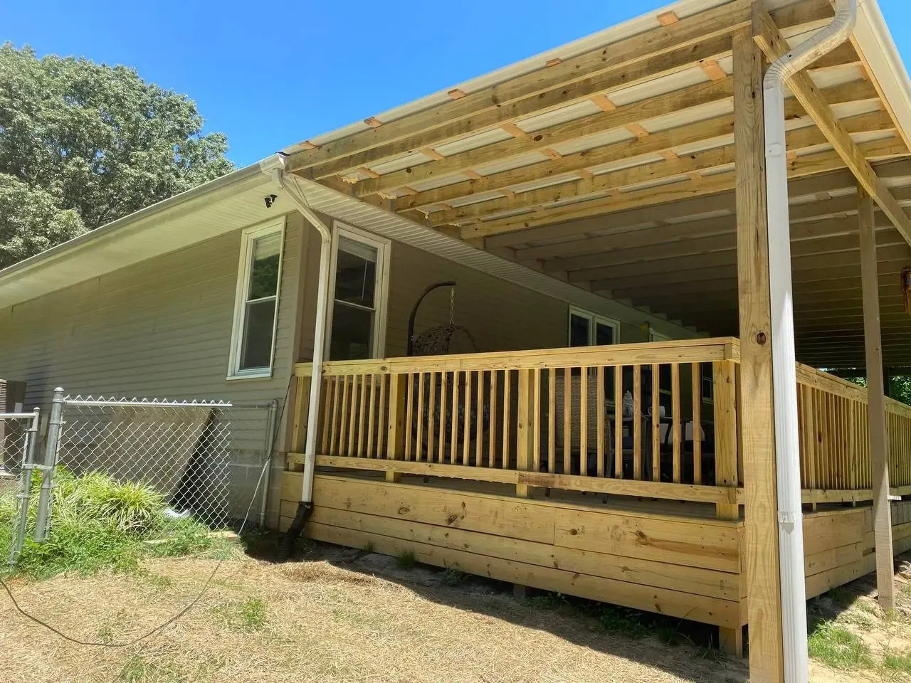 Close-up of a cable railing system installed on a deck — photo 2